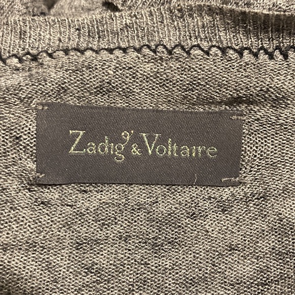 ZADIG & VOLTAIRE grey linen cardigan size small - Picture 3 of 10